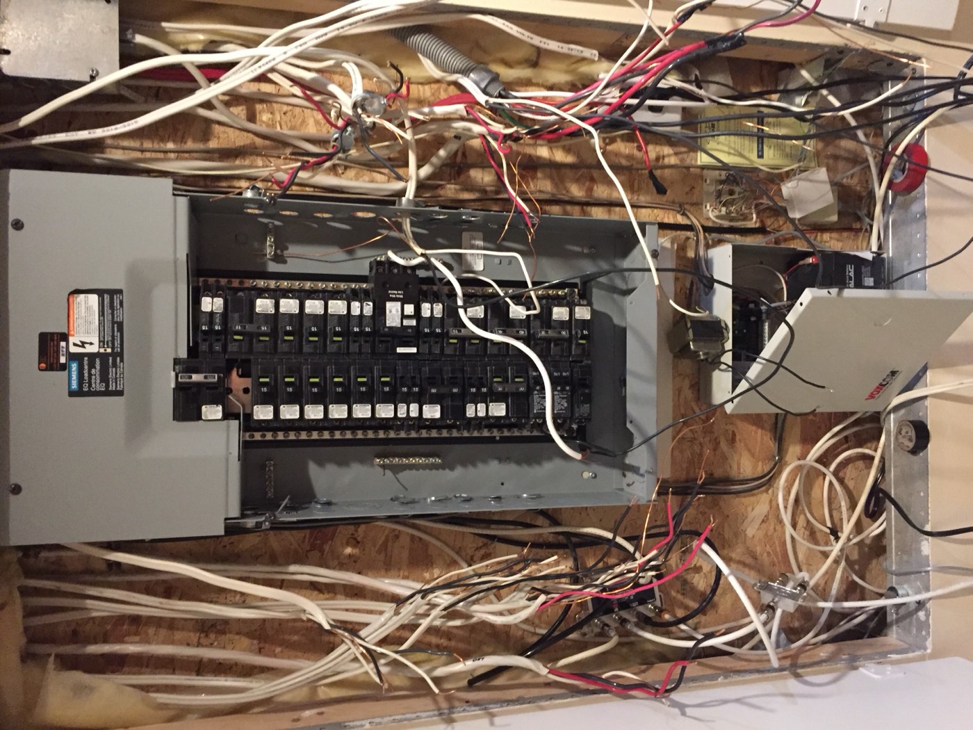 New panel installed mid-wiring during a residential service upgrade
